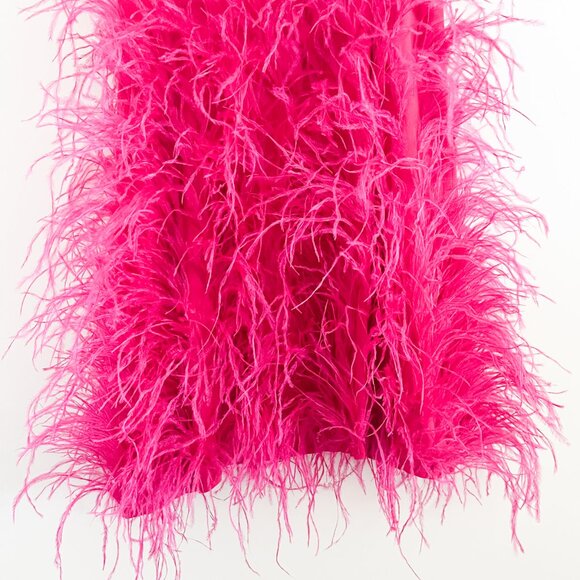 Cult Gaia Shannon Feather-embellished Dress Qajar Rose Pink - Picture 7 of 12
